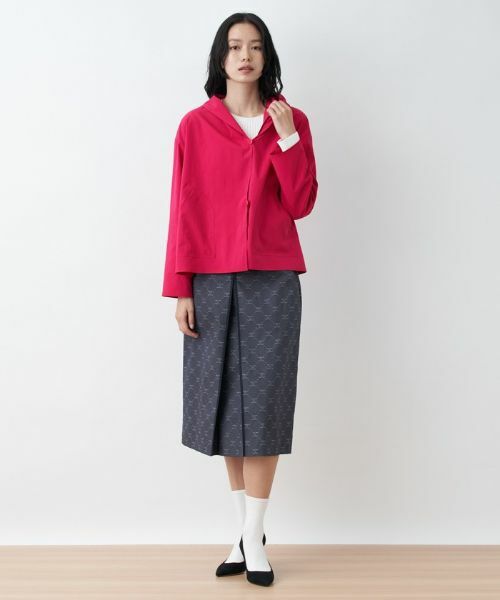 CARA O CRUZ / キャラ・オ・クルス ミニ・ひざ丈スカート | ウエストゴム ロゴジャカードスカート【セレモニー】【産地ナブル】【セットアップ対応】 | 詳細20