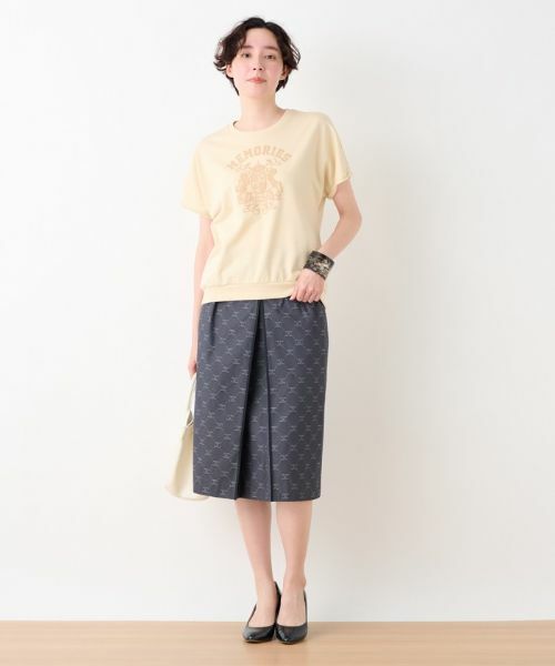 CARA O CRUZ / キャラ・オ・クルス ミニ・ひざ丈スカート | ウエストゴム ロゴジャカードスカート【セレモニー】【産地ナブル】【セットアップ対応】 | 詳細4
