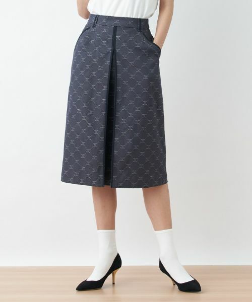 CARA O CRUZ / キャラ・オ・クルス ミニ・ひざ丈スカート | ウエストゴム ロゴジャカードスカート【セレモニー】【産地ナブル】【セットアップ対応】 | 詳細8