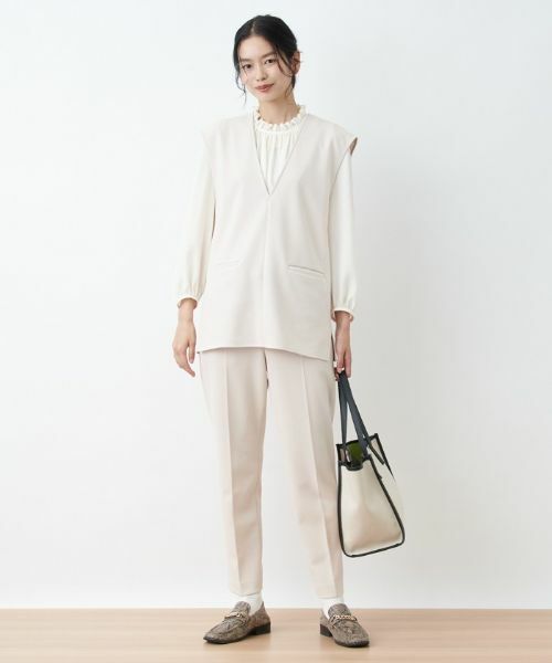 CARA O CRUZ / キャラ・オ・クルス テーラードジャケット | 洗える 深Vネックベスト【セットアップ対応商品】 | 詳細10