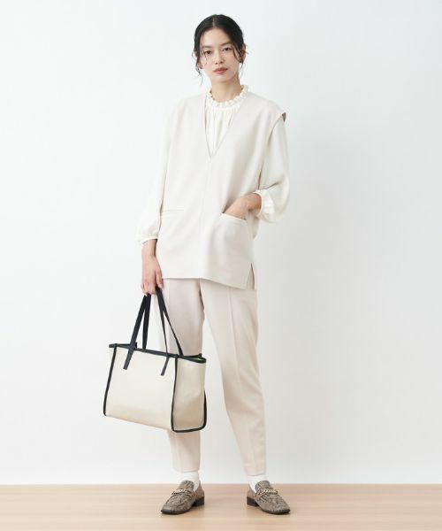 CARA O CRUZ / キャラ・オ・クルス テーラードジャケット | 洗える 深Vネックベスト【セットアップ対応商品】 | 詳細12