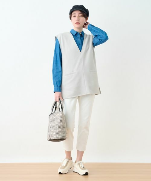 CARA O CRUZ / キャラ・オ・クルス テーラードジャケット | 洗える 深Vネックベスト【セットアップ対応商品】 | 詳細5