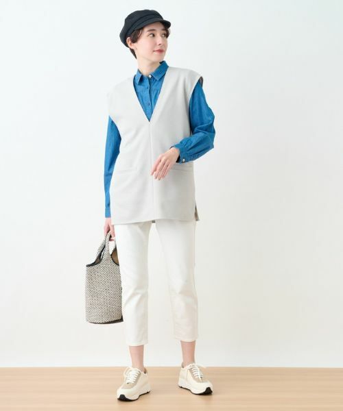 CARA O CRUZ / キャラ・オ・クルス テーラードジャケット | 洗える 深Vネックベスト【セットアップ対応商品】 | 詳細6