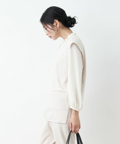 CARA O CRUZ / キャラ・オ・クルス テーラードジャケット | 洗える 深Vネックベスト【セットアップ対応商品】 | 詳細8