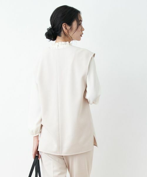 CARA O CRUZ / キャラ・オ・クルス テーラードジャケット | 洗える 深Vネックベスト【セットアップ対応商品】 | 詳細9