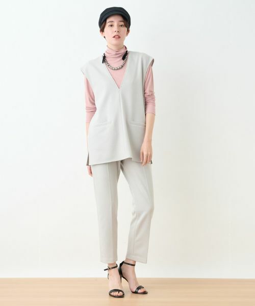 CARA O CRUZ / キャラ・オ・クルス その他パンツ | ウエスト伸縮 センタープレスパンツ | 詳細1