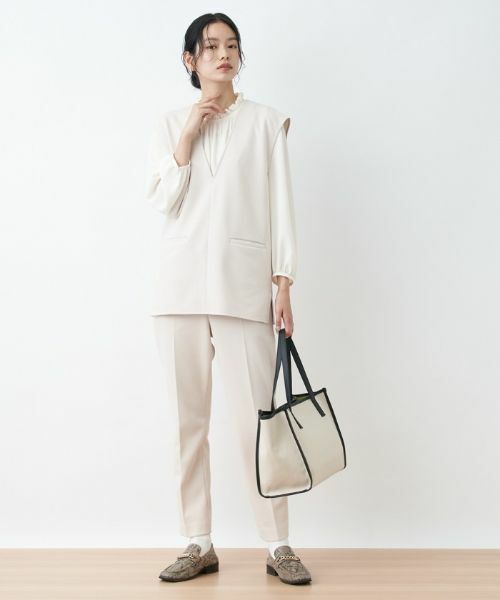 CARA O CRUZ / キャラ・オ・クルス その他パンツ | ウエスト伸縮 センタープレスパンツ | 詳細12