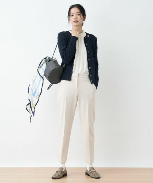 CARA O CRUZ / キャラ・オ・クルス その他パンツ | ウエスト伸縮 センタープレスパンツ | 詳細13