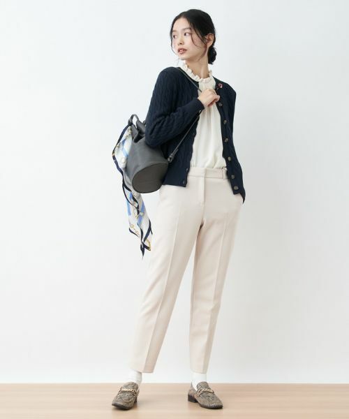 CARA O CRUZ / キャラ・オ・クルス その他パンツ | ウエスト伸縮 センタープレスパンツ | 詳細14