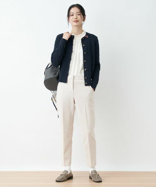 CARA O CRUZ / キャラ・オ・クルス その他パンツ | ウエスト伸縮 センタープレスパンツ | 詳細16