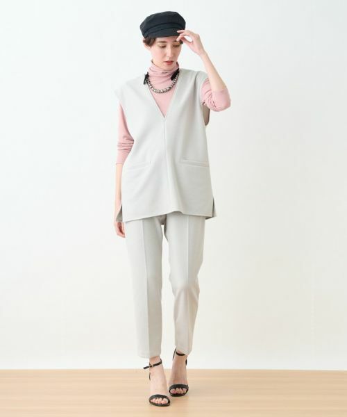 CARA O CRUZ / キャラ・オ・クルス その他パンツ | ウエスト伸縮 センタープレスパンツ | 詳細2