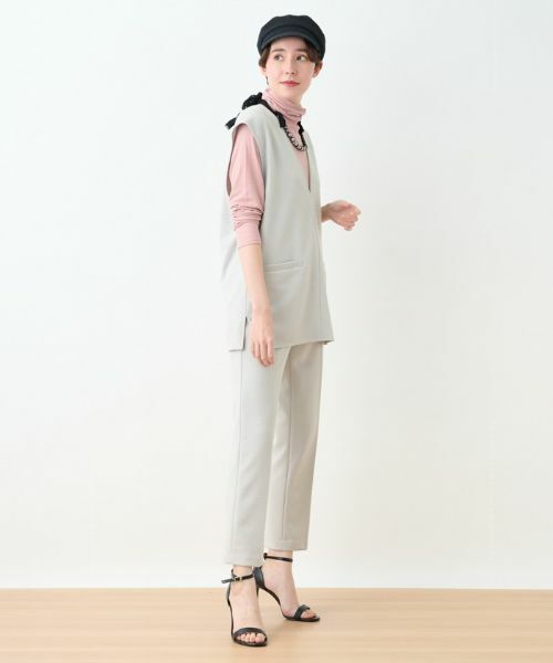 CARA O CRUZ / キャラ・オ・クルス その他パンツ | ウエスト伸縮 センタープレスパンツ | 詳細3