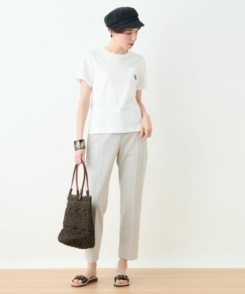 CARA O CRUZ / キャラ・オ・クルス その他パンツ | ウエスト伸縮 センタープレスパンツ | 詳細4