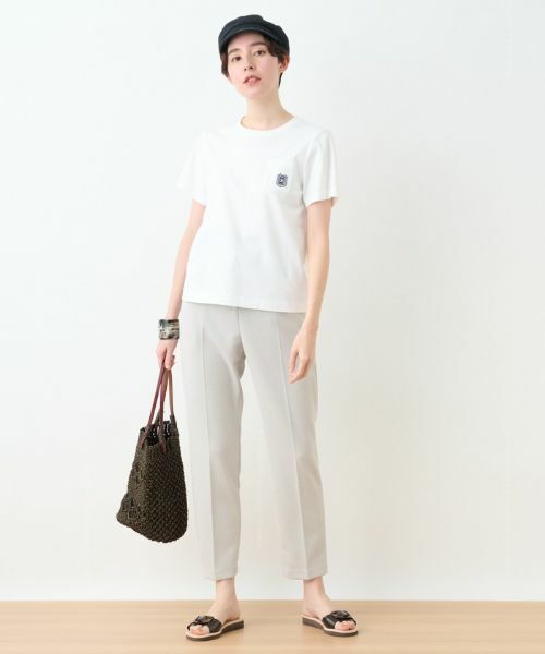 CARA O CRUZ / キャラ・オ・クルス その他パンツ | ウエスト伸縮 センタープレスパンツ | 詳細5