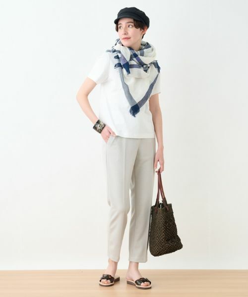 CARA O CRUZ / キャラ・オ・クルス その他パンツ | ウエスト伸縮 センタープレスパンツ | 詳細6