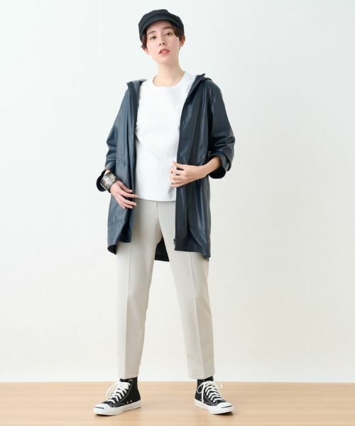 CARA O CRUZ / キャラ・オ・クルス その他パンツ | ウエスト伸縮 センタープレスパンツ | 詳細8