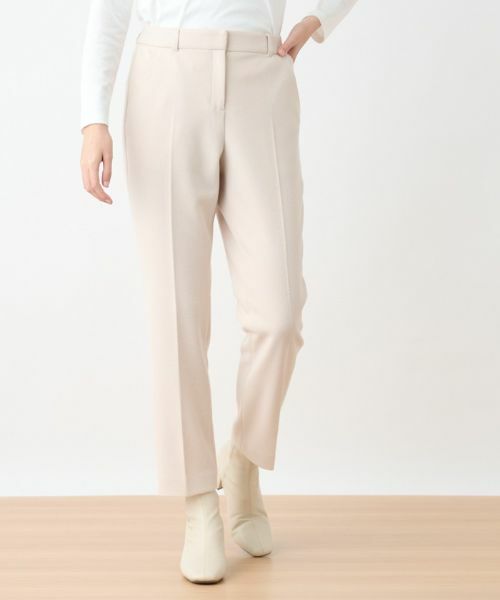 CARA O CRUZ / キャラ・オ・クルス その他パンツ | ウエスト伸縮 センタープレスパンツ(ライトベージュ)