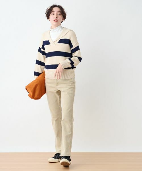 CARA O CRUZ / キャラ・オ・クルス ニット・セーター | 洗える セーラーカラーのボーダーニット | 詳細20