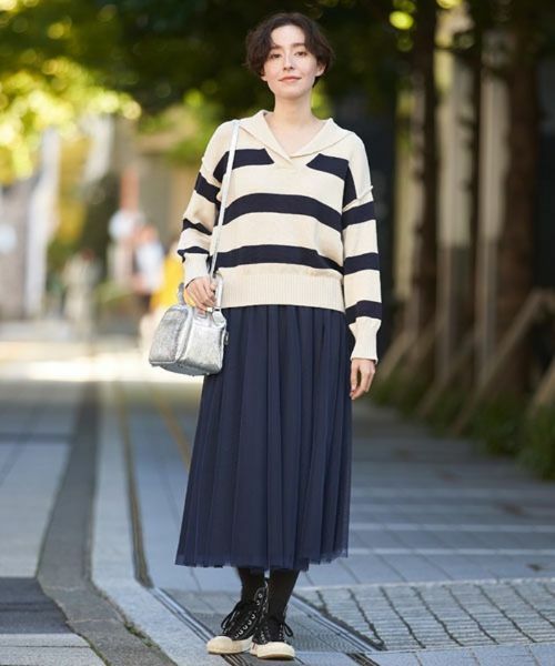 CARA O CRUZ / キャラ・オ・クルス ニット・セーター | 洗える セーラーカラーのボーダーニット | 詳細26