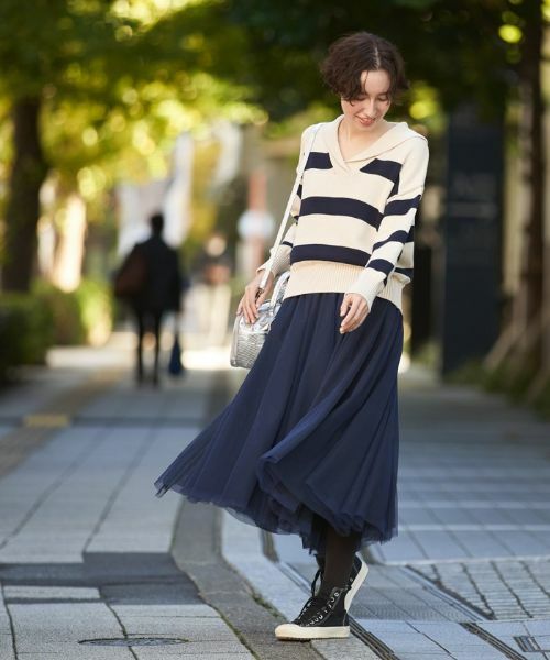 CARA O CRUZ / キャラ・オ・クルス ニット・セーター | 洗える セーラーカラーのボーダーニット | 詳細4