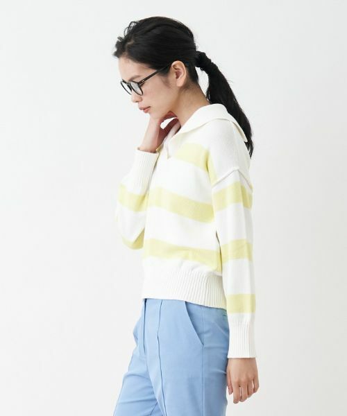 CARA O CRUZ / キャラ・オ・クルス ニット・セーター | 洗える セーラーカラーのボーダーニット | 詳細7