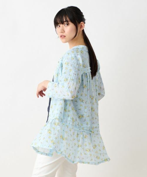 CARA O CRUZ / キャラ・オ・クルス シャツ・ブラウス | 洗える カットボイルのチュニックフラワーブラウス【LISA】 | 詳細1