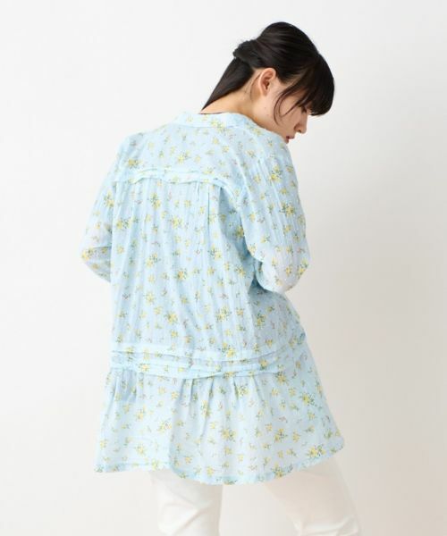 CARA O CRUZ / キャラ・オ・クルス シャツ・ブラウス | 洗える カットボイルのチュニックフラワーブラウス【LISA】 | 詳細2