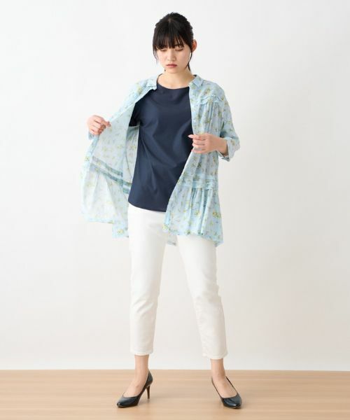 CARA O CRUZ / キャラ・オ・クルス シャツ・ブラウス | 洗える カットボイルのチュニックフラワーブラウス【LISA】 | 詳細4