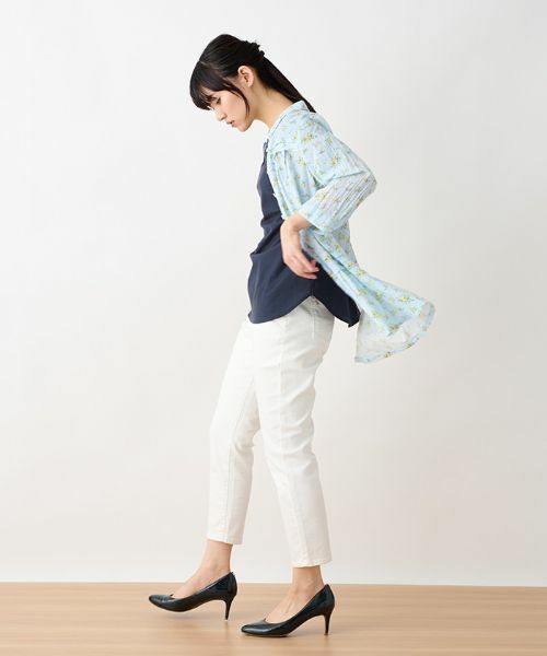 CARA O CRUZ / キャラ・オ・クルス シャツ・ブラウス | 洗える カットボイルのチュニックフラワーブラウス【LISA】 | 詳細5