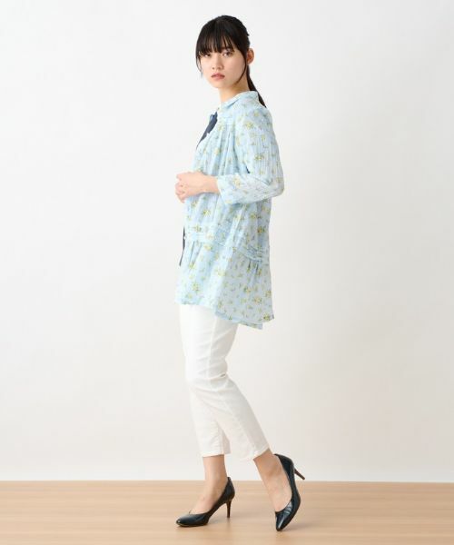 CARA O CRUZ / キャラ・オ・クルス シャツ・ブラウス | 洗える カットボイルのチュニックフラワーブラウス【LISA】 | 詳細6