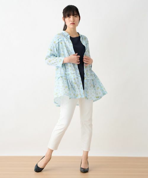 CARA O CRUZ / キャラ・オ・クルス シャツ・ブラウス | 洗える カットボイルのチュニックフラワーブラウス【LISA】 | 詳細7