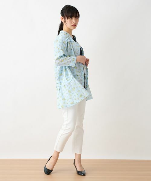 CARA O CRUZ / キャラ・オ・クルス シャツ・ブラウス | 洗える カットボイルのチュニックフラワーブラウス【LISA】 | 詳細8