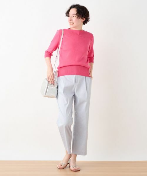 CARA O CRUZ / キャラ・オ・クルス その他パンツ | 後ろウエストゴム クロップドパンツ | 詳細4