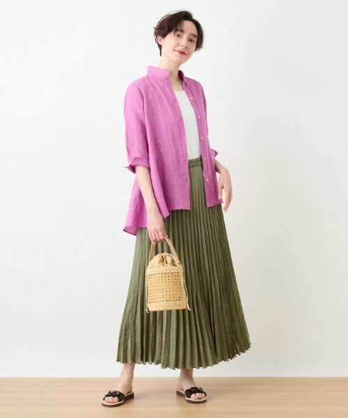 CARA O CRUZ / キャラ・オ・クルス ロング・マキシ丈スカート | 洗える ウエストゴムプリーツスカート【産地ナブル】 | 詳細11