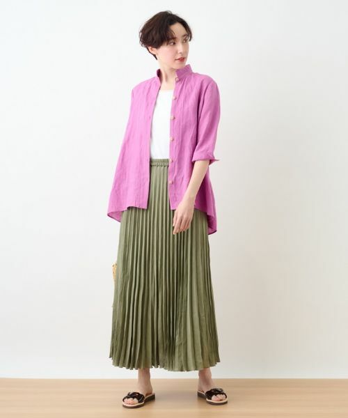 CARA O CRUZ / キャラ・オ・クルス ロング・マキシ丈スカート | 洗える ウエストゴムプリーツスカート【産地ナブル】 | 詳細12