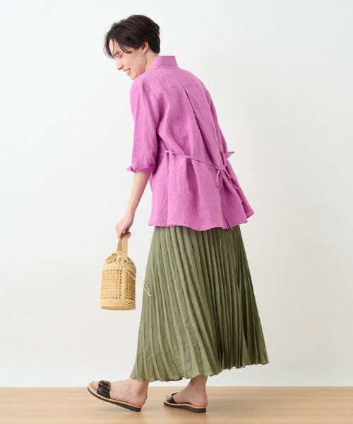 CARA O CRUZ / キャラ・オ・クルス ロング・マキシ丈スカート | 洗える ウエストゴムプリーツスカート【産地ナブル】 | 詳細13