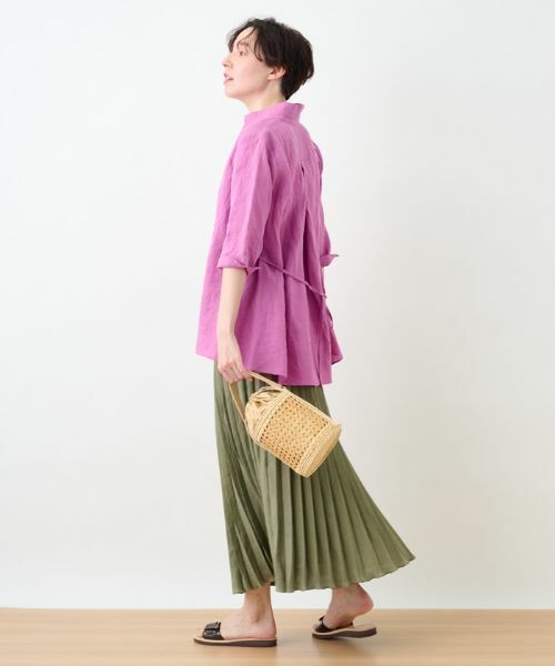 CARA O CRUZ / キャラ・オ・クルス ロング・マキシ丈スカート | 洗える ウエストゴムプリーツスカート【産地ナブル】 | 詳細15