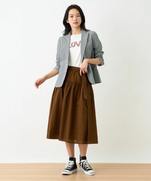 CARA O CRUZ / キャラ・オ・クルス ミニ・ひざ丈スカート | 洗える ベルト付きギャザースカート | 詳細14