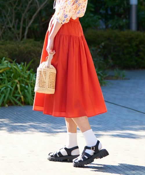 CARA O CRUZ / キャラ・オ・クルス ミニ・ひざ丈スカート | 洗える ベルト付きギャザースカート | 詳細17