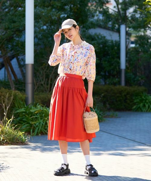 CARA O CRUZ / キャラ・オ・クルス ミニ・ひざ丈スカート | 洗える ベルト付きギャザースカート | 詳細20