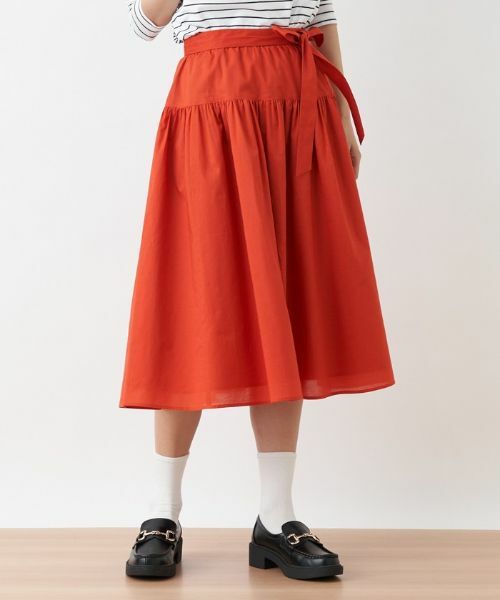 CARA O CRUZ / キャラ・オ・クルス ミニ・ひざ丈スカート | 洗える ベルト付きギャザースカート | 詳細24