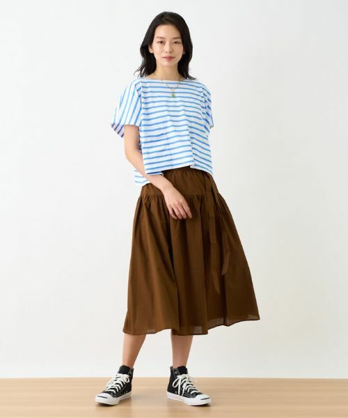 CARA O CRUZ / キャラ・オ・クルス ミニ・ひざ丈スカート | 洗える ベルト付きギャザースカート | 詳細3