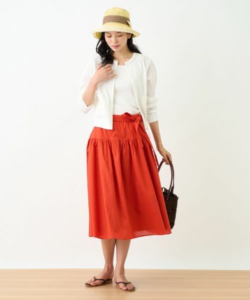 CARA O CRUZ / キャラ・オ・クルス ミニ・ひざ丈スカート | 洗える ベルト付きギャザースカート | 詳細6