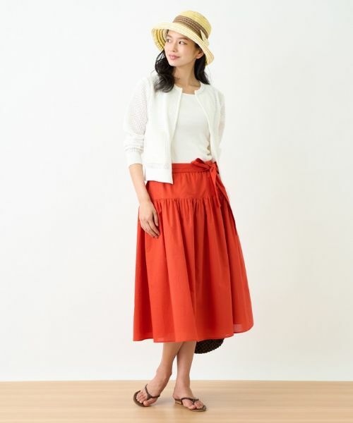 CARA O CRUZ / キャラ・オ・クルス ミニ・ひざ丈スカート | 洗える ベルト付きギャザースカート | 詳細8