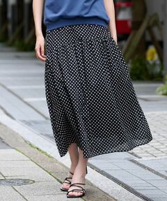 CARA O CRUZ / キャラ・オ・クルス ミニ・ひざ丈スカート | 洗える ウエスト伸縮ドットスカート