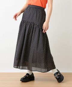 CARA O CRUZ / キャラ・オ・クルス ミニ・ひざ丈スカート | 洗える ウエスト伸縮ドットスカート