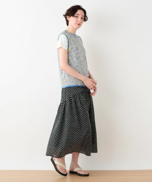 CARA O CRUZ / キャラ・オ・クルス ミニ・ひざ丈スカート | 洗える ウエスト伸縮ドットスカート | 詳細12