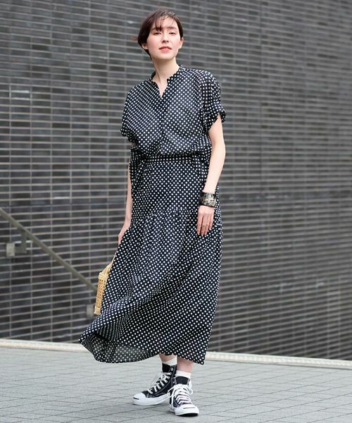 CARA O CRUZ / キャラ・オ・クルス ミニ・ひざ丈スカート | 洗える ウエスト伸縮ドットスカート | 詳細15