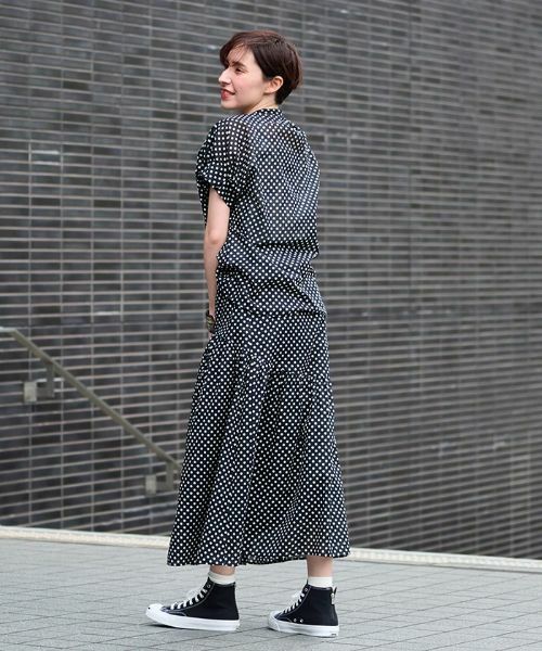 CARA O CRUZ / キャラ・オ・クルス ミニ・ひざ丈スカート | 洗える ウエスト伸縮ドットスカート | 詳細16