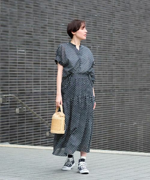 CARA O CRUZ / キャラ・オ・クルス ミニ・ひざ丈スカート | 洗える ウエスト伸縮ドットスカート | 詳細18